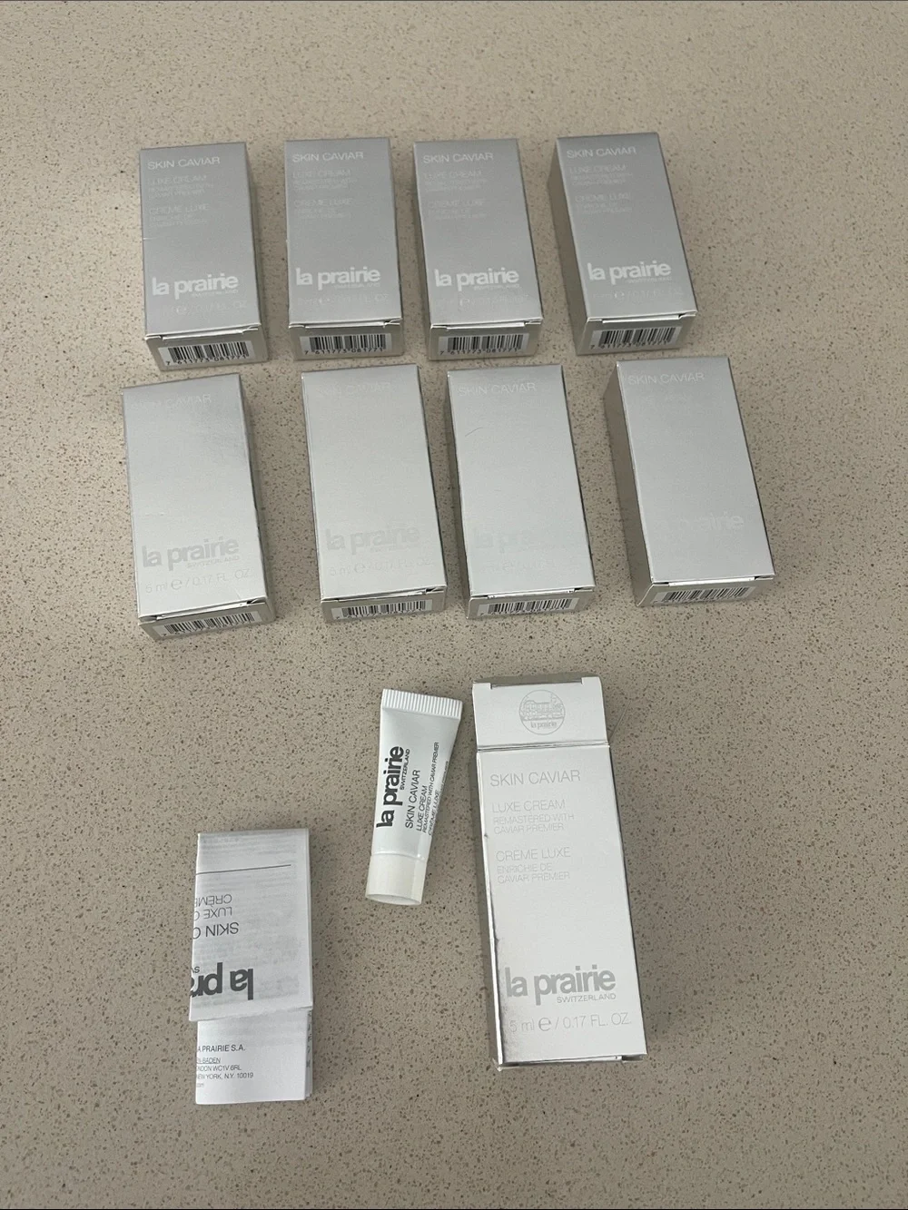 9 pcs Set New Authentic LA PRARIE Skin Caviar Luxe Cream samples